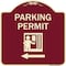 Signmission Parking Permit With Left ArrowHeavy-Gauge Aluminum Architectural Sign, 18" x 18", BU-1818-23402 A-DES-BU-1818-23402 - alternate 1
